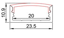 ALU-014, 1/2" Deep, 7/8" Wider LED Channel Profiles
