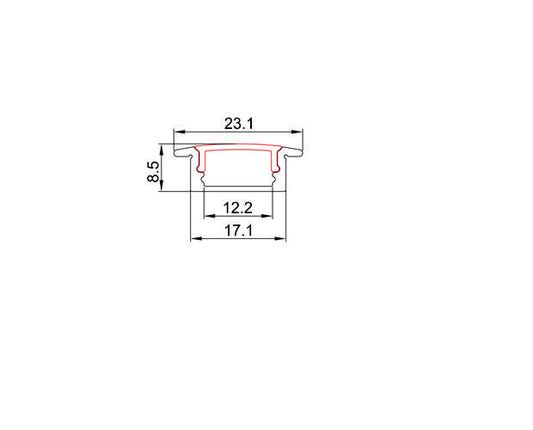 ALU-001, ALU-002--1/4" Shallow LED Channel Profiles